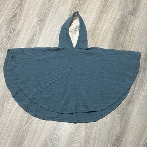 Blue 100% Organic Cotton Hooded Poncho